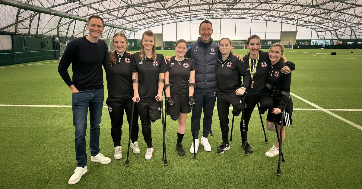 John Terry with the Amputee Lionesses